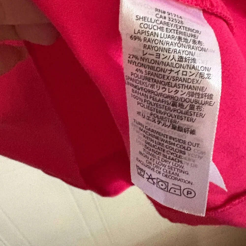 Armani Exchange Mini Sleeveless Sheath Twist Raspberry Pink Cocktail Dress SZ 4 - Picture 9 of 9